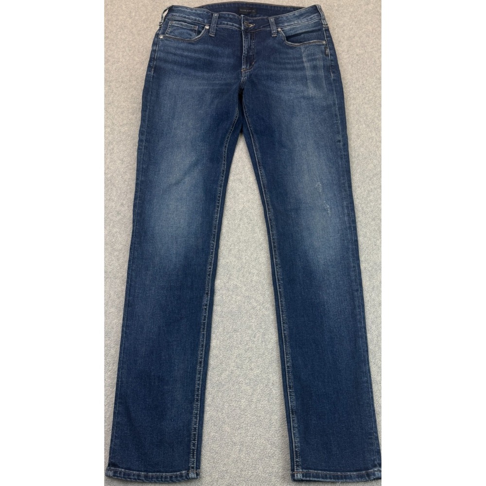 Silver Jeans Mens Avery Slim Fit Jeans Blue Denim Y2K Outdoor Straight Leg 32x33